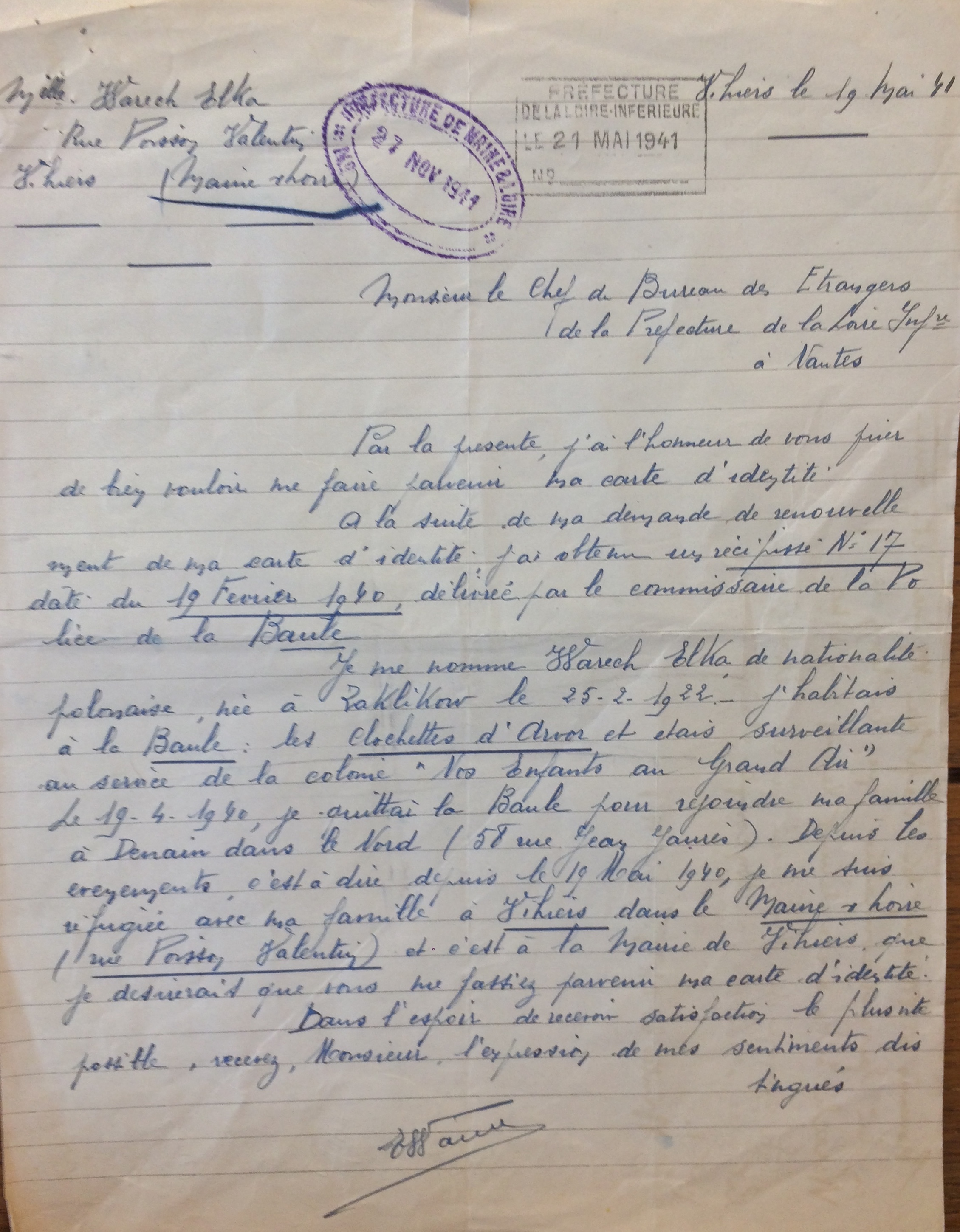 Demande de carte d'identité [ADML 120W65]