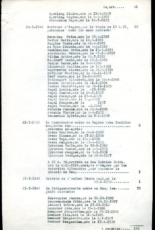 Entrées/Sorties Camp de La Lande [ADIL 120W18]