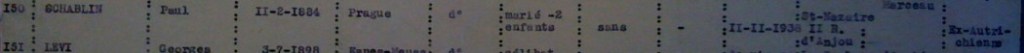 Extrait liste dactylographiée du recensement 08 novembre 1940 [ADLA 1694W25]
