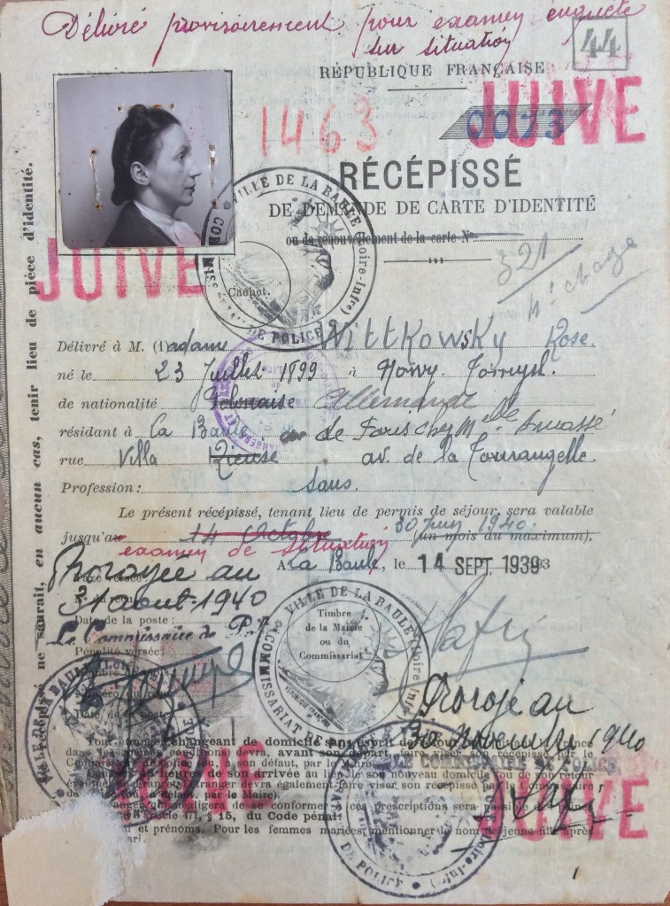 Dossier d'étranger de Rose WITTKOWSKY [4M933]