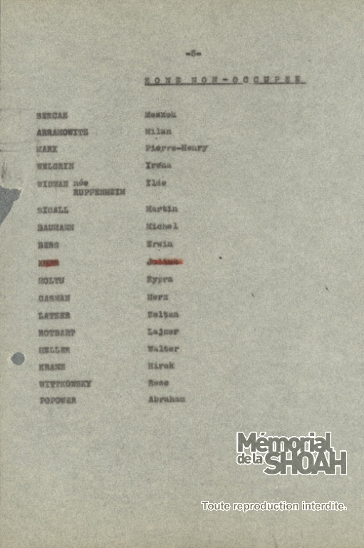 Liste convoi 27 [CDJC, Mémorial de la Shoah, en ligne]