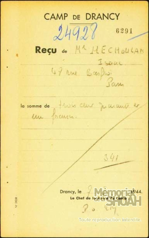 Carnet de fouilles d'Isaac MECHOULAM [CDJC, Mémorial de la Shoah, en ligne]