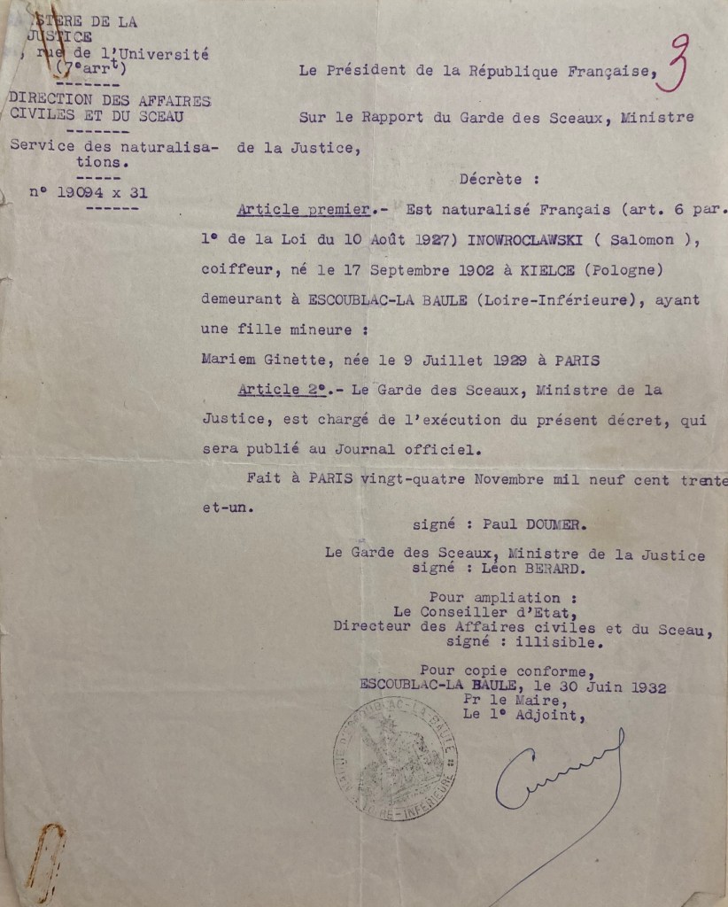 Dossier de Salomon INOWRCLAWSKI [DAVCC 21 P 466987]