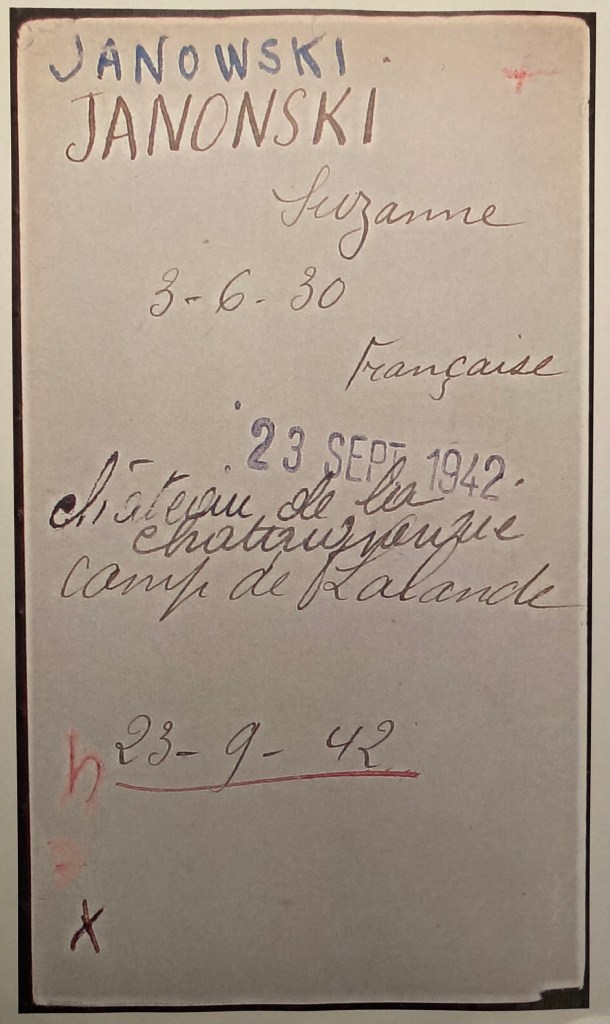 Fiche d'internement du camp de Drancy [AN, F9/5744]