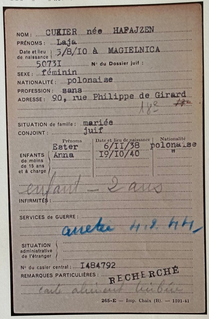 Fichier familial Préfecture Police Paris [AN F9/5609]