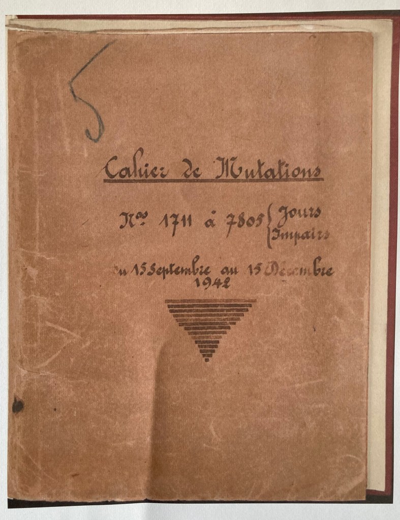 Cahier Mutation Drancy 15 septembre 1942-15 décembre 1942 [Archives Nationales, F9/5778]