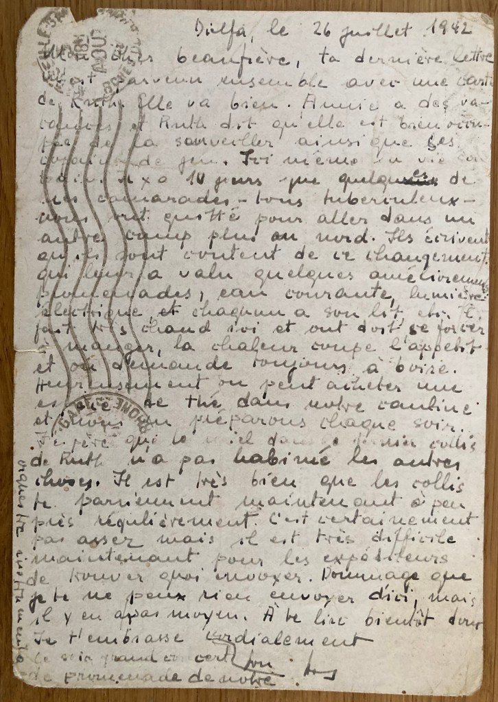 Carte du 26 juillet 1942 de Hans SCHAUL à Heinrich RAÜ  [Dirk KRÜGER, collection articulière]