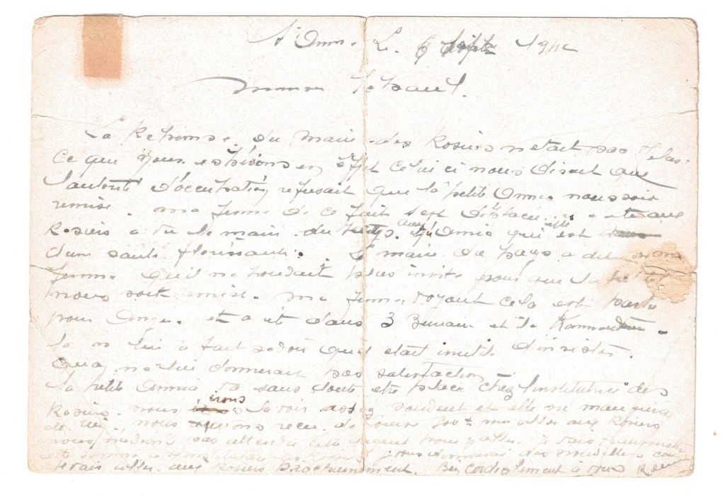 Carte-lettre de Louis RENAUD à Hans SCHAUL 06 octobre 1942 [Dirk KRÜGER, collection particulière]